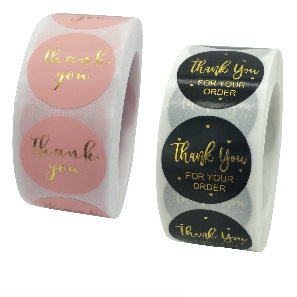 LDS Stiker Label Thank You / Stiker Roll (500 Pcs) / Stiker Ucapan Bulat / Stiker Tempel / Stiker Label Colorfull