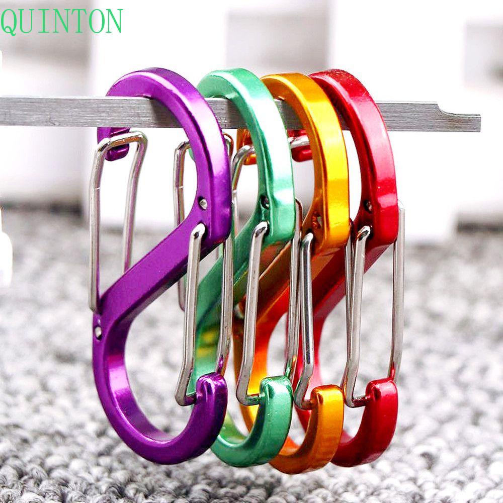 Quinton S-shaped Carabiner 5pcs Climbing Outdoor Tools Quick-hanging Safety Buckle Aluminium Alloy Locking Ring