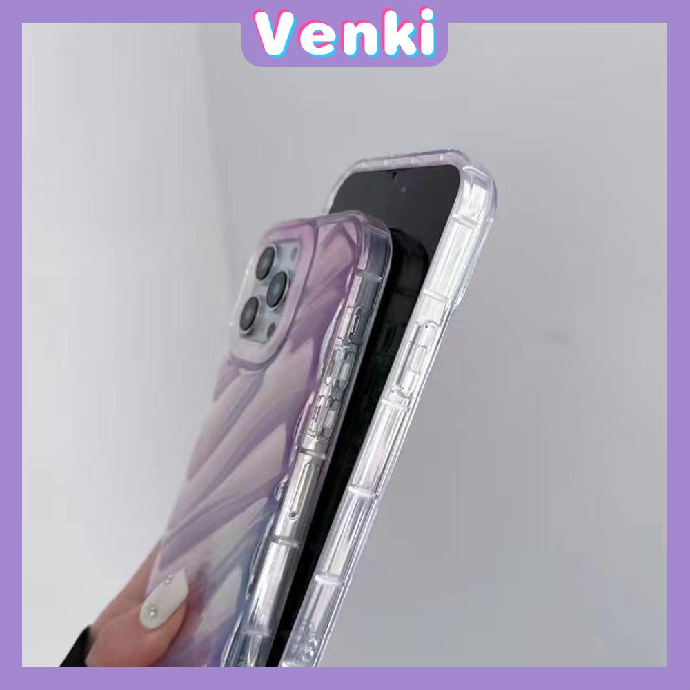 VENKI - iPhone Case untuk iPhone 11 Laser Reflektif Bening Phone Case TPU Soft Shockproof Airbag Case Senyum Sederhana Kompatibel dengan iPhone 14 13 Pro Max 12 Pro Max XR XR 7Plus 8Plus