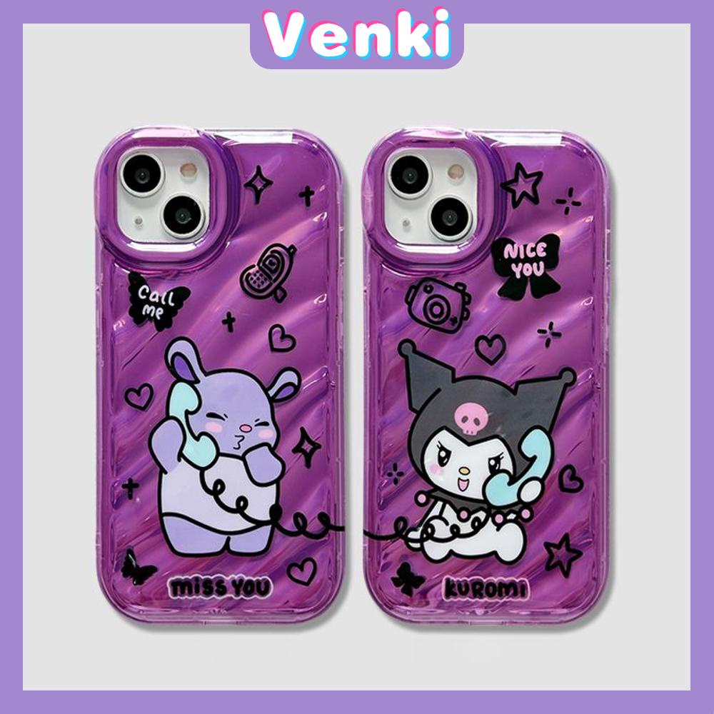 VENKI - iPhone Case untuk iPhone 11 Laser Reflektif Bening Phone Case TPU Soft Shockproof Airbag Case Lucu Kartun Kompatibel dengan iPhone 14 13 Pro Max 12 Pro Max XR XR 7Plus 8Plus