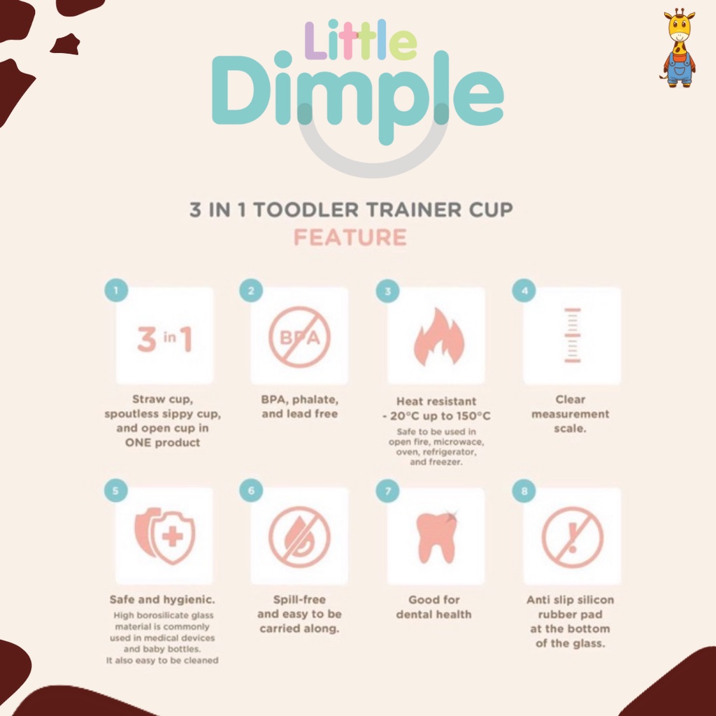 Little Dimple 300ml Toddler Trainer Cup TTC830 - Gelas Bayi