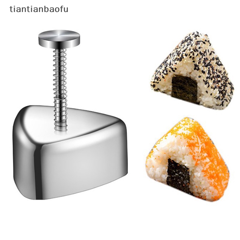 [tiantianbaofu] Cetakan Pembuat Onigiri Segitiga Cetakan Onigiri Cetakan 304stainless Steel Rice Ball Mold Anti Lengket Cetakan Sushi Segitiga DIY Alat Cetakan Onigiri Portable Rice Ball Mold Butik