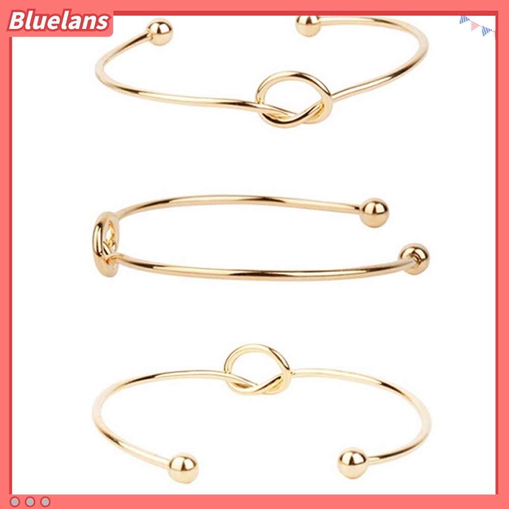 [BLS] Fashion Wanita Elegan Gaya Sederhana Perhiasan Simpul Adjustable Terbuka Gelang Bangle