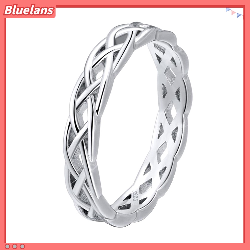 [BLS] Minimalis Wanita Memutar Bentuk Hollow Band Cincin Hadiah Perhiasan Lamaran Pernikahan