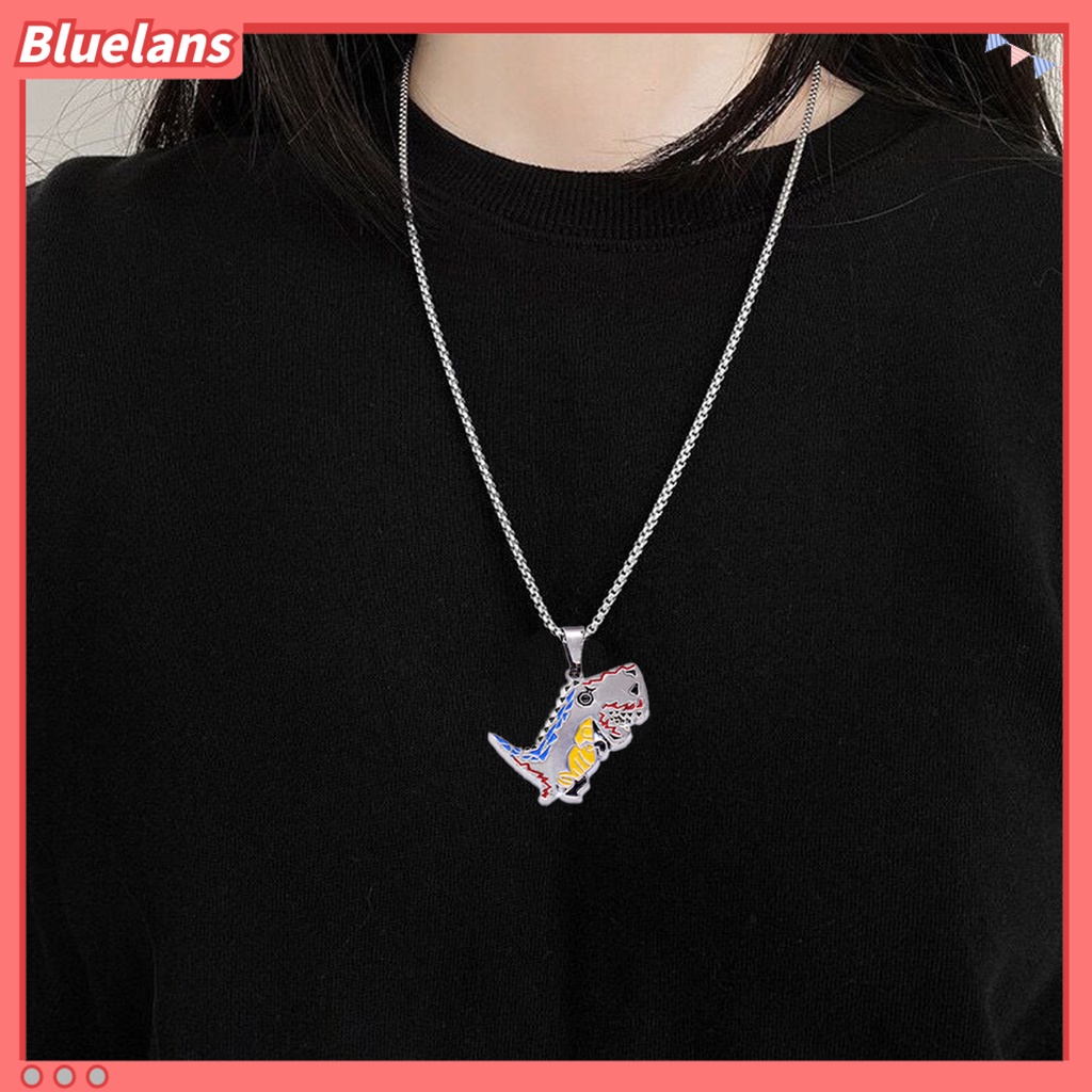 [BLS] Sweater Kalung Geometris Hewan Liontin Electroplating Anti-Karat Leher Ornamen Tahan Luntur Punk Lucu Dinosaurus Rantai Kalung Perhiasan Aksesori
