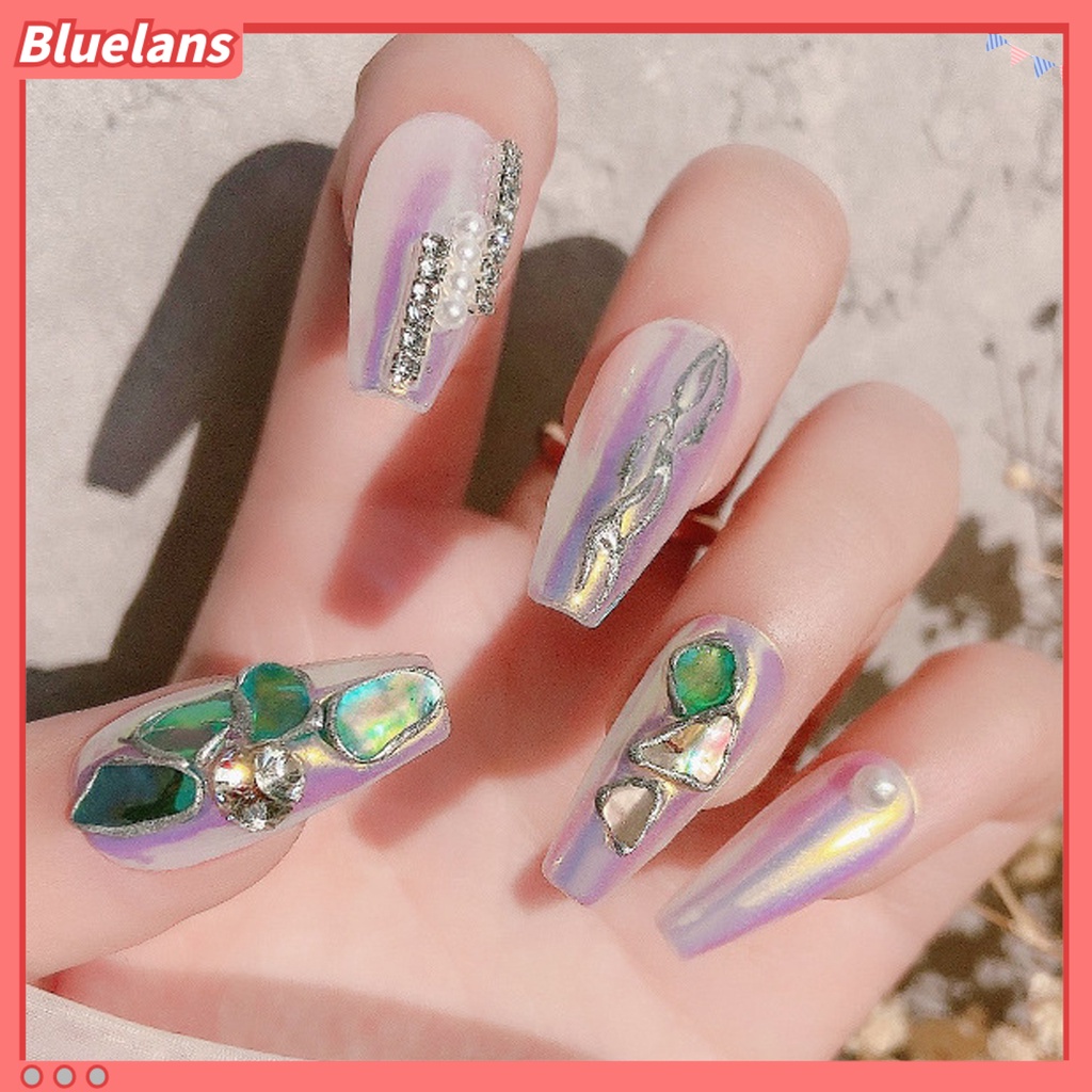 [BLM] Shell Dekorasi Kuku Warna-Warni Alami Abalone Shell Tipis Irisan 3D Nail Art Pesona Manicure Craft Hiasan Perlengkapan Kuku