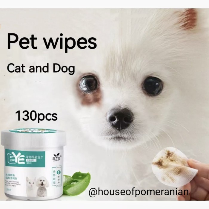 DOG CAT EYE WIPES tear stain remover tisue basah pembersih mata hewan