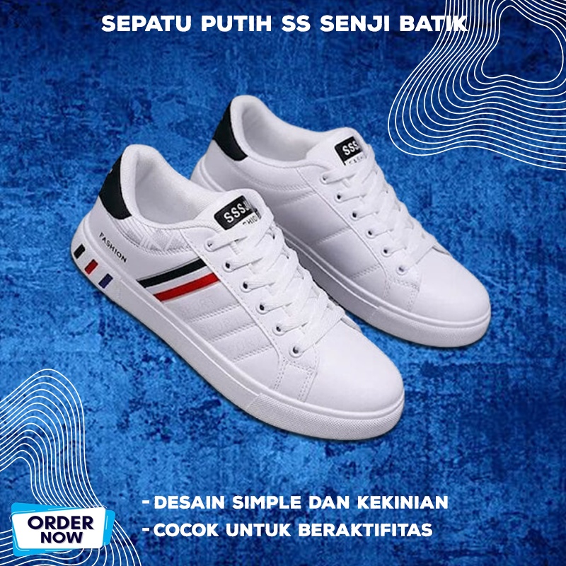 Sepatu Pria Sneakers Sekolah Original 100 Casual Cowok Tali Keren Korean Style Sneaker Laki Cowo Kor