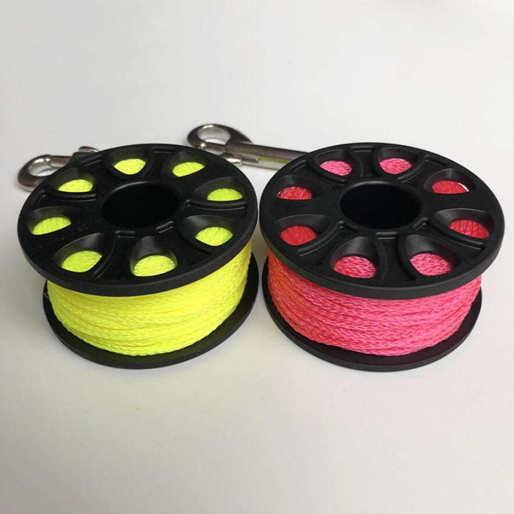 Spul Jari Gulungan Garis Selam Untuk Scuba Diving Snorkeling Fluorescent Pink