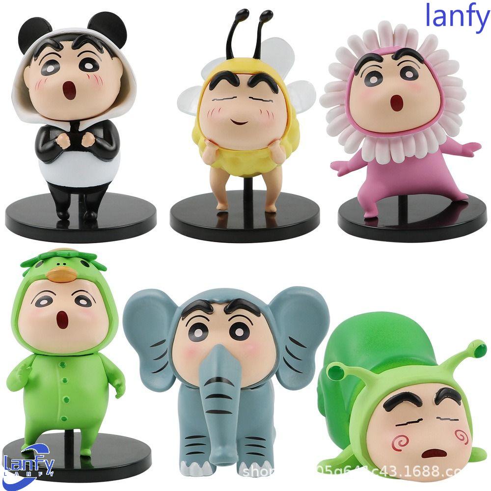 Lanfy Crayon Shin-Chan Anime Figure Kartun Mainan Untuk Hadiah Ulang Tahun Anak Peripheral Toy Dekorasi Kue Crayon Figure Toys