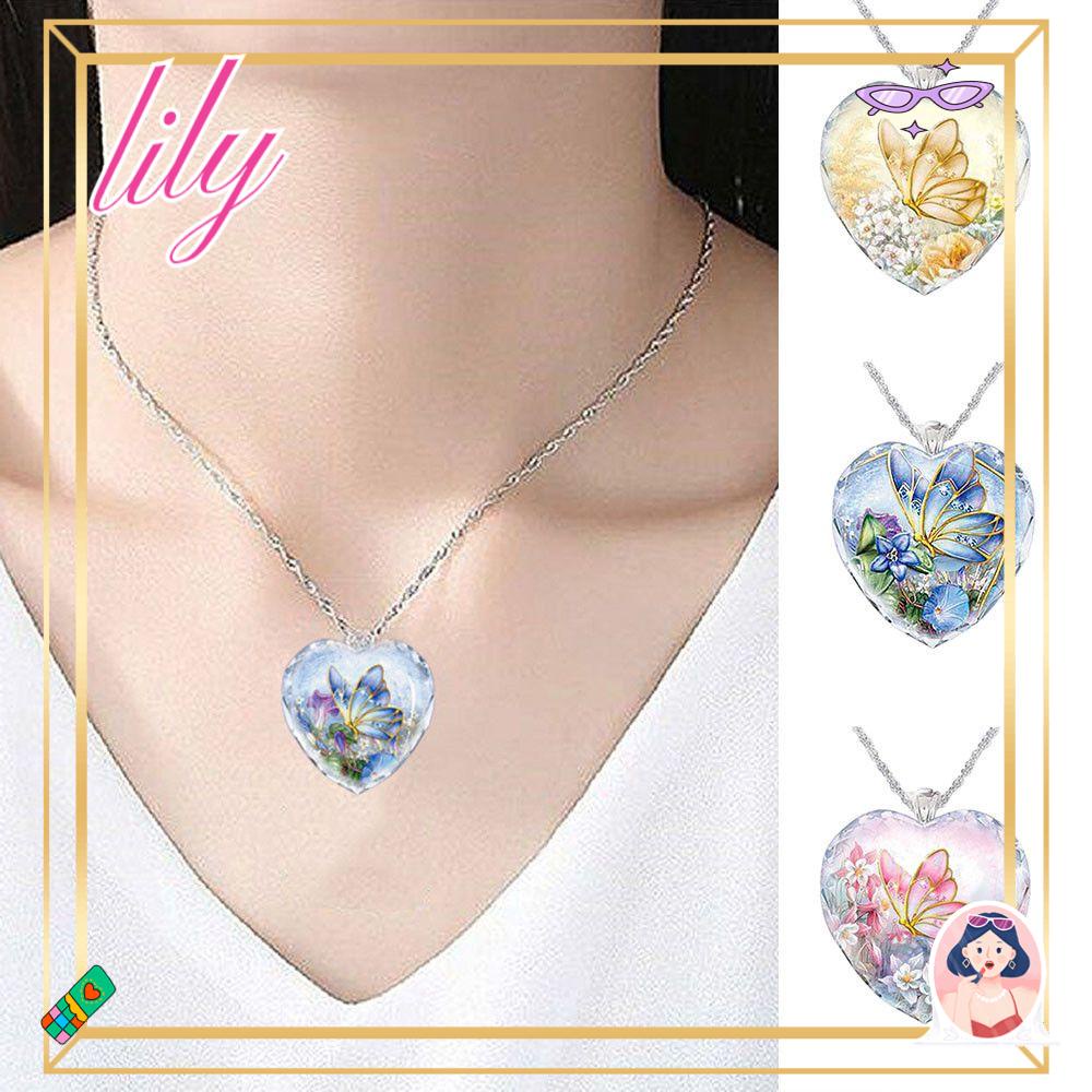 Lily Butterfly Kalung Perhiasan Mewah Fashion Wanita Kristal