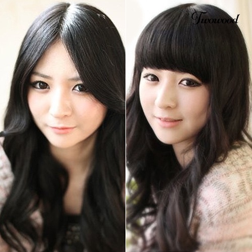 Twowood Gadis Cantik Klip On Rambut Depan Rapi Bang Lurus Fringe Hair Extension