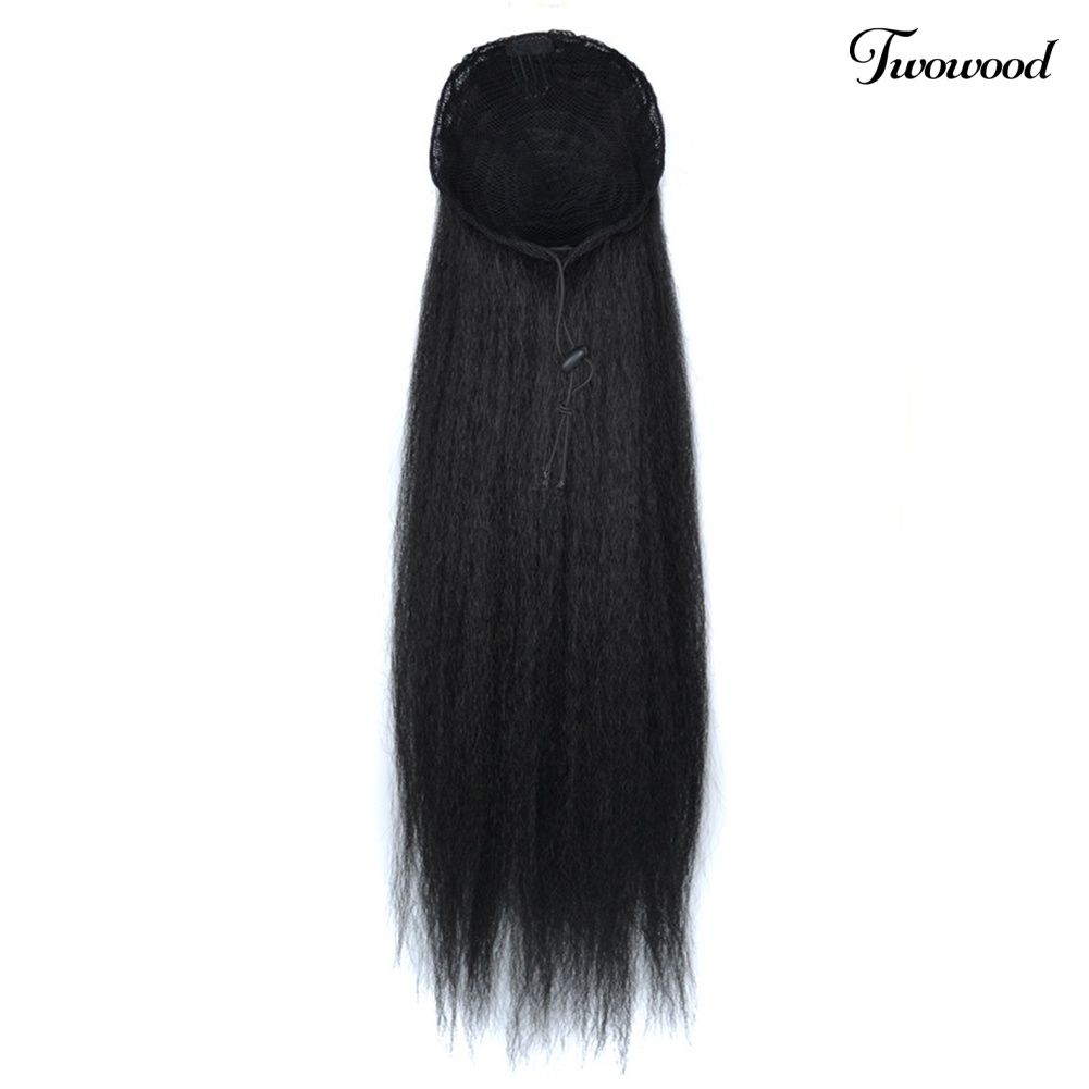 Twowood Wanita Berbulu Sintetis Ponytail Afrika Wig Serut Rambut Ekstensi Sopak