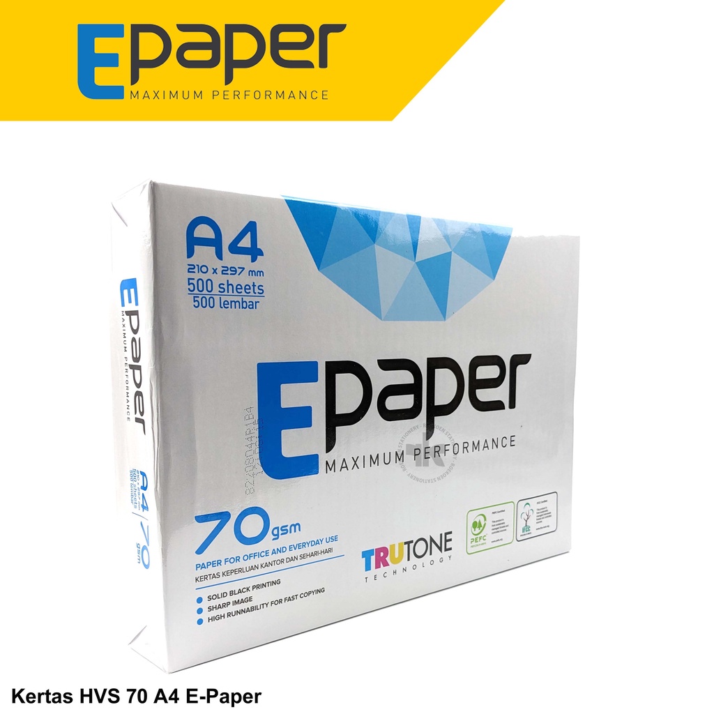 

E-Paper Kertas Fotocopy HVS A4 70gsm (500 lembar)