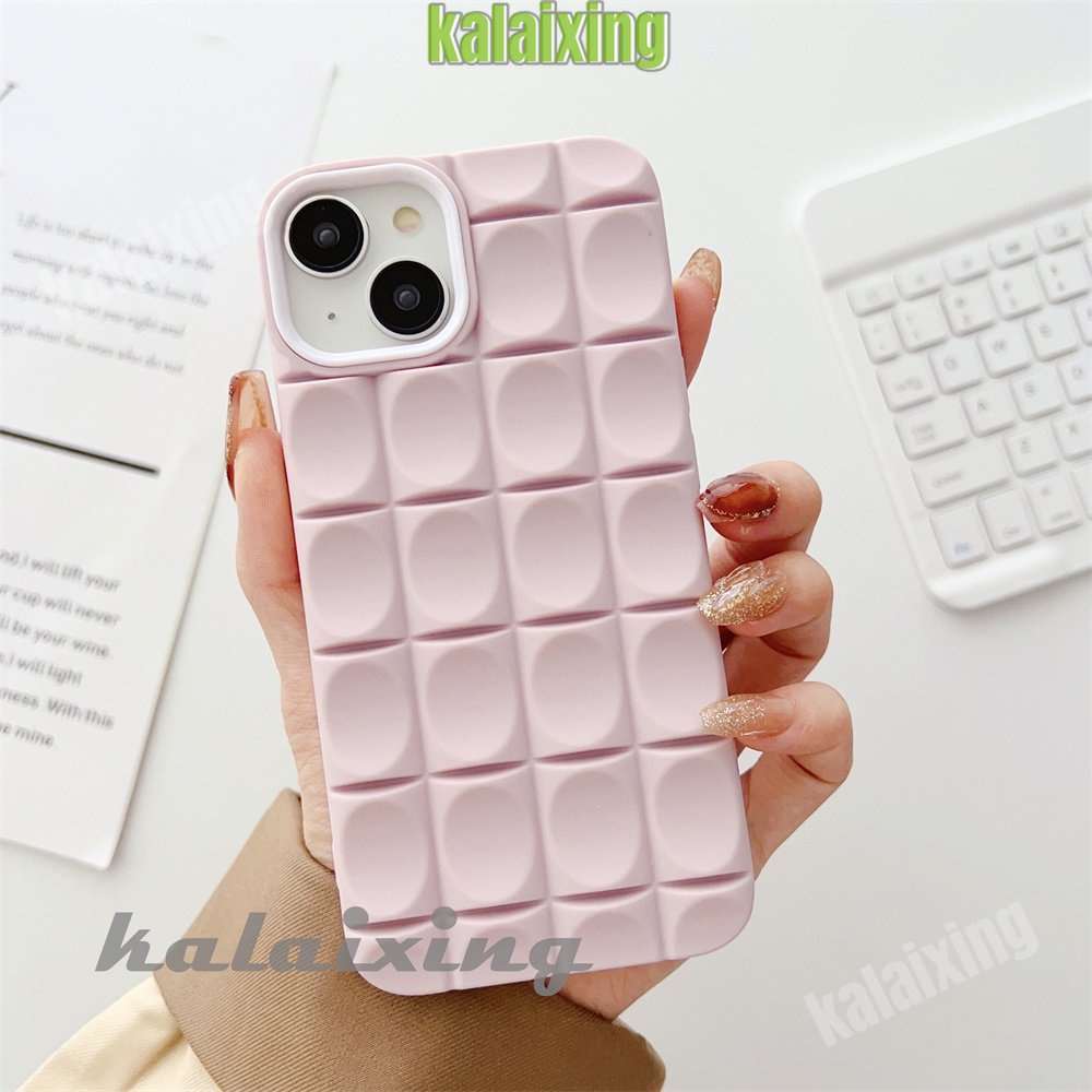 IPHONE Casing Ponsel Bahan Silikon Simple Untuk Iphone14 /13 /12 /11 Pro Max11 Casing Soft Cekung-convex Di Penutup Belakang