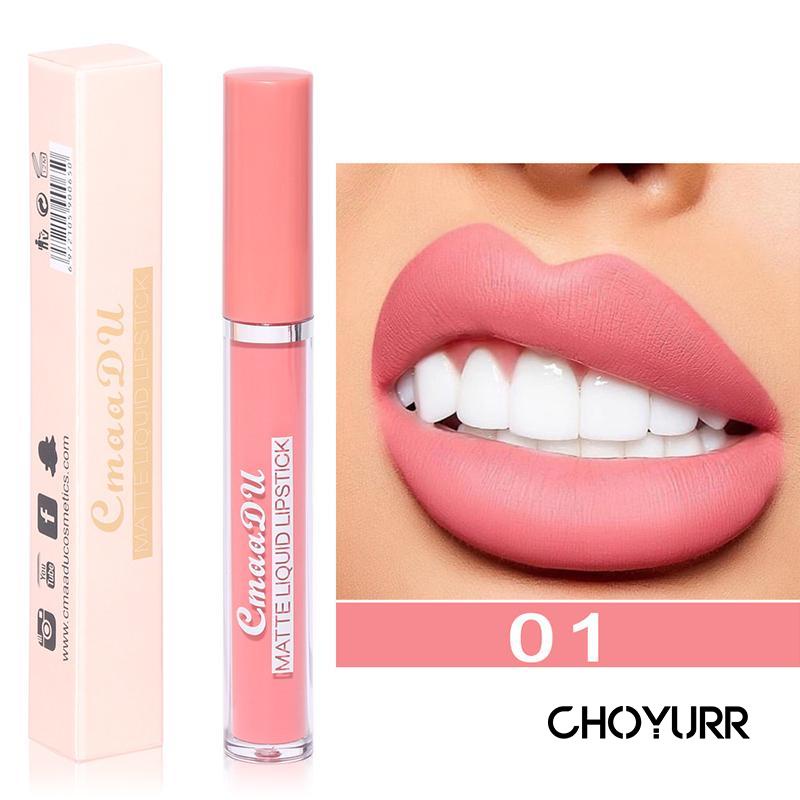 【COD】3-Pack Lip Gloss Matte Lipstik Beludru Tahan Air Tahan Lama Yang Menutrisi Dan Melembabkan-CH