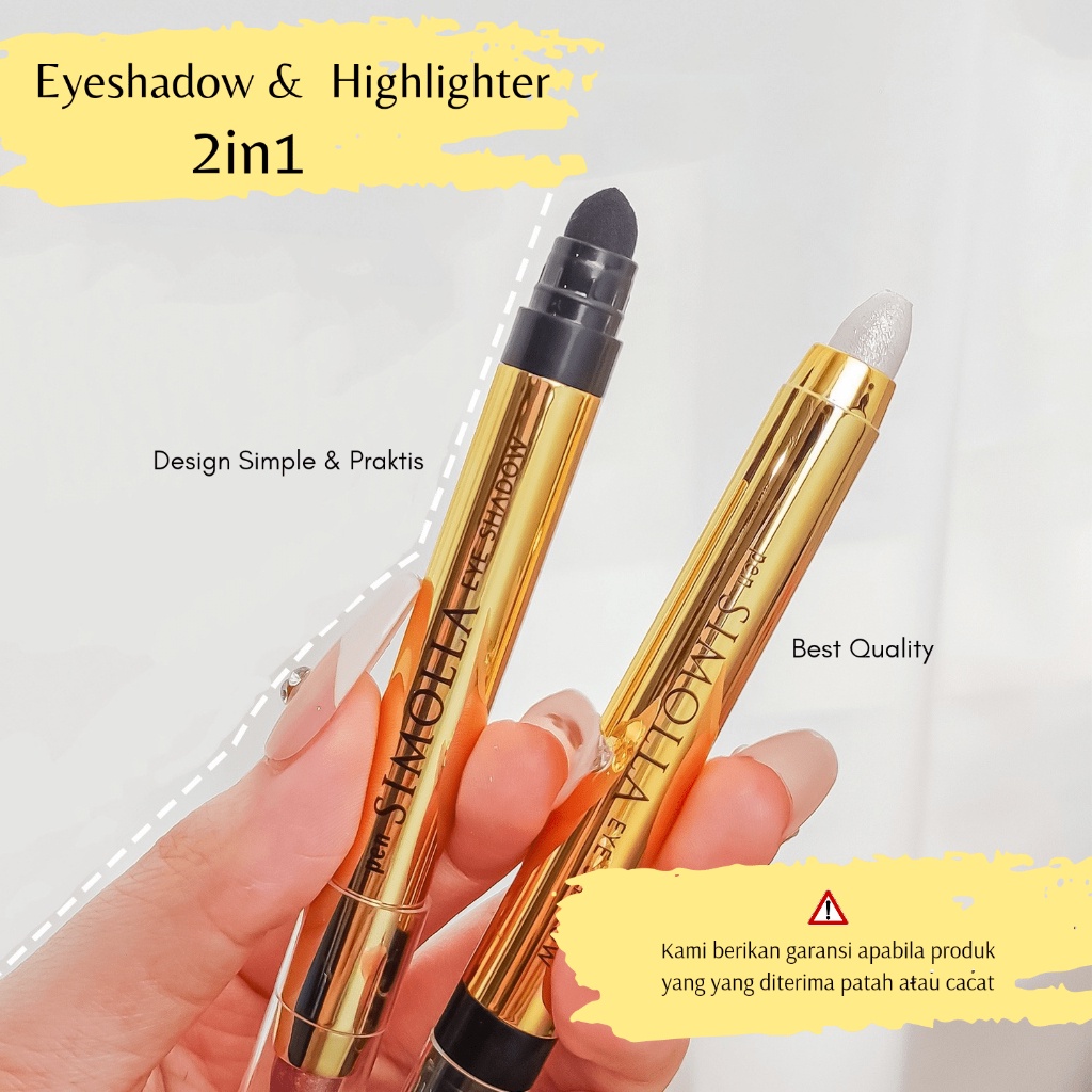 Eyeshadow Pensil crayon SIMOLLA 2in1 eyeshadow and Highlighter Pigmented color premium