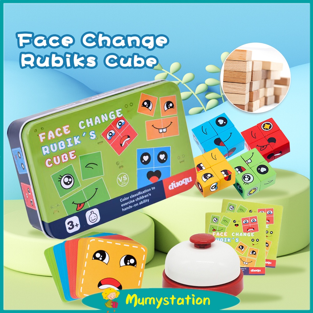 Mumystation Mainan Face Changing Cube Family Game Puzzle Anak Mainan Edukasi