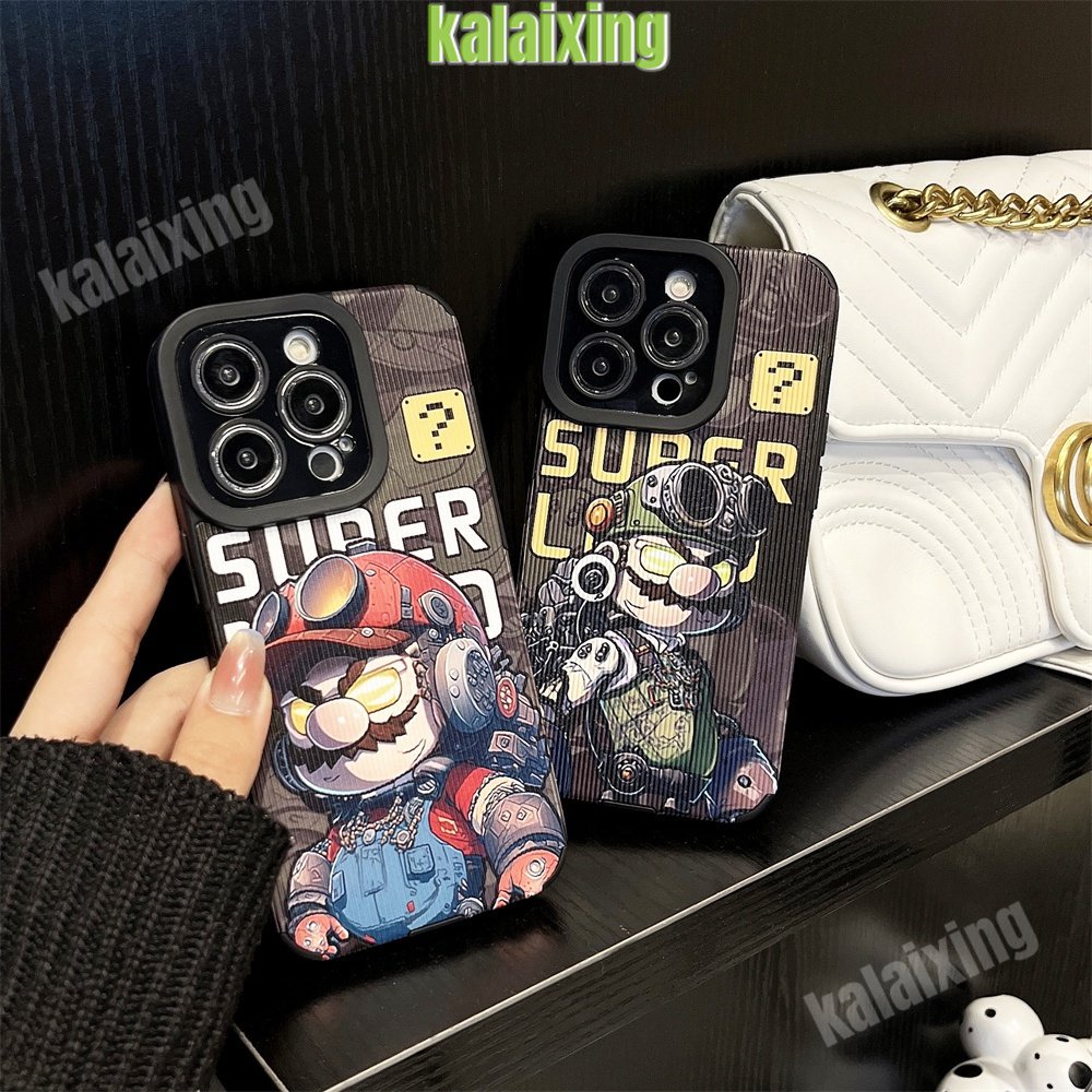 IPHONE Soft Case Persegi Motif Mario Kreatif Untuk Iphone14Plus14 Pro Max13 12 11 Xs Max X Xs Xr7 8 Plus Cover Belakang Kulit