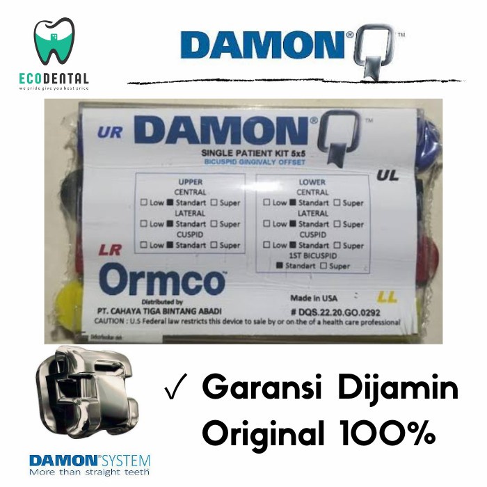 Bracket Damon Quantum Original Ormco USA Behel Self Ligating Metal
