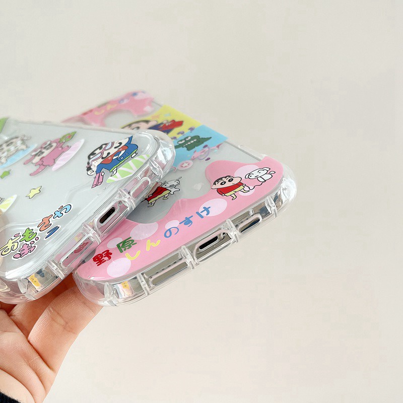 All New Cute Ice Cream Clear Soft Bumper Case for Apple iPhone XR XS Max 11 12 13 14 Pro Max 14 Plus Girl Woman's Fashion Pretty Phone Case Crayon Shin-chan