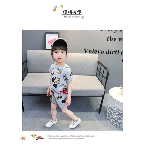 SETELAN PENDEK MICKEY MOUSE ANAK PEREMPUAN KATUN IMPORT