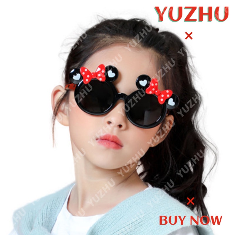 (YUZHU) Kacamata Hitam Busur Anak-Anak Fashion Korea Bayi Perempuan Cinta Fashion Candy Color Sunglasses