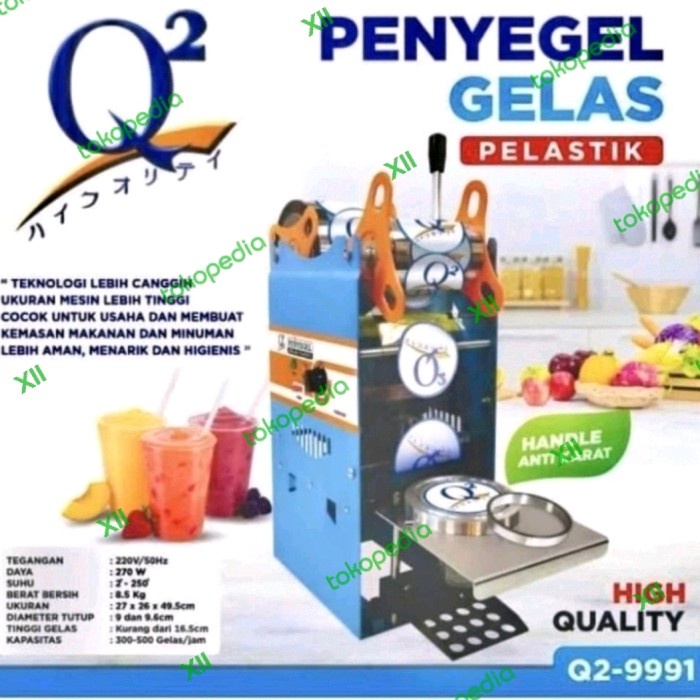 Q2~9991 Cup Sealer Machine 12~22 Oz Segel Tutup Gelas Plastik Manual