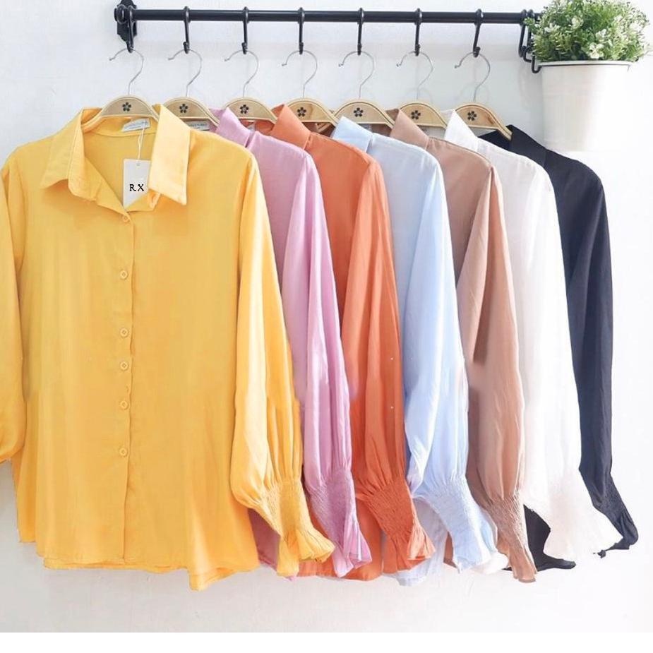 BEFAST - ZRX OOTD WANITA BLOUSE VIA / YOERI BLOUSE / Atasan Wanita Lengan Panjang / Blouse Polos Formal / Pakaian Casual Wanita Kerja / Outfit Daily Wanita Kerja / Blouse Terlaris / Fashion kekinian Remaja ABG Trendy