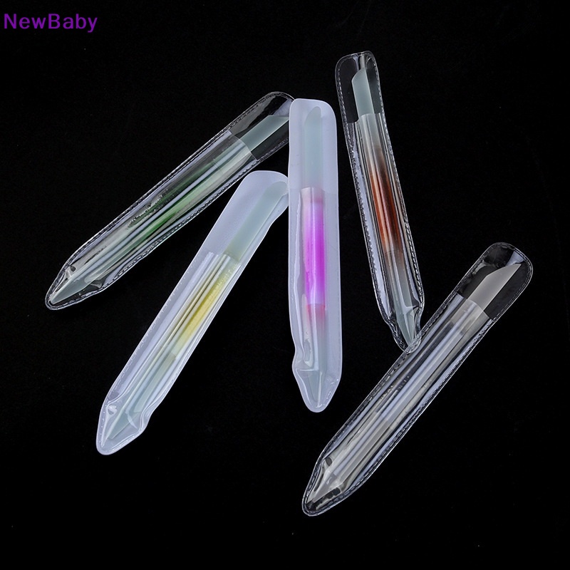 Newbaby Double Head Nail File Nail Manicure Stick Kaca Cuticle Pusher Penghilang Kutikula ID