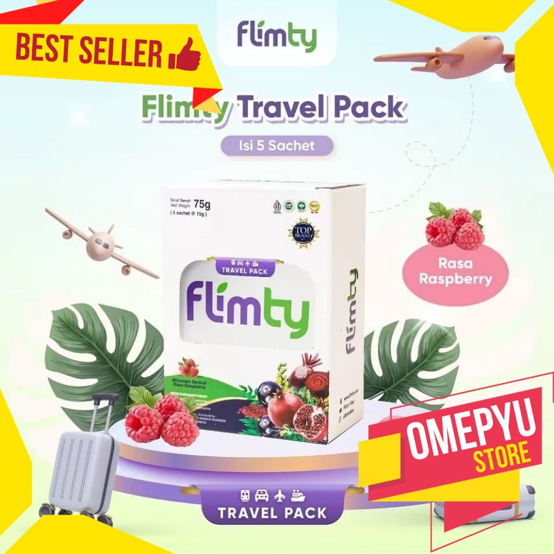 

Travel Pack Flimty Fiber Antidioksidan 5 SACHET - Rasa Raspberr