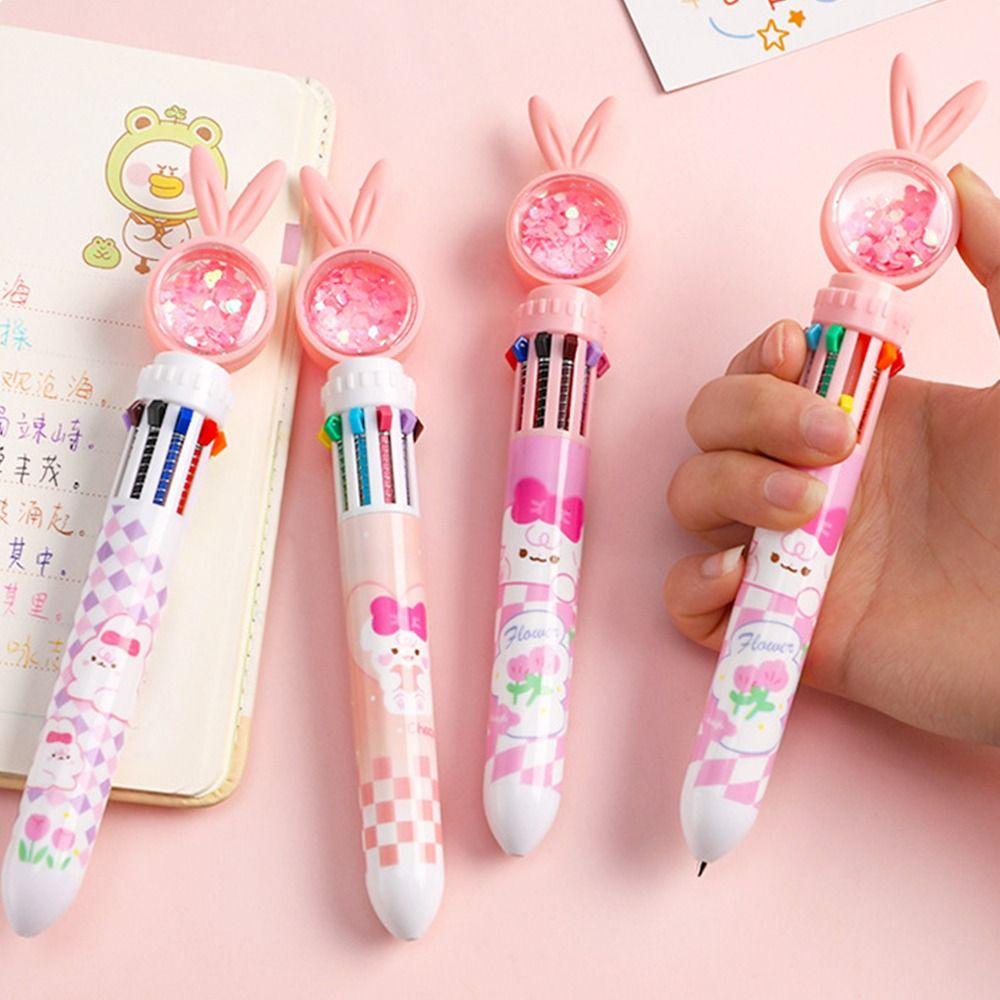 Lanfy Pulpen Aneka Warna Gambar Kawaii Lucu Tulisan Bentuk Kelinci Bolpoin Cepat Kering Untuk Alat Tulis