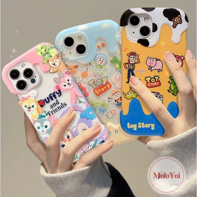 IPHONE Kartun Lucu Disney Toy Story Manyo Bear Kreatif Candy Case Kompatibel Untuk Iphone11 14 13 12 Pro Max8 7 Plus XR XS X Max 7Plus Lovely StellaLou 3D Ice Cream Soft Cover