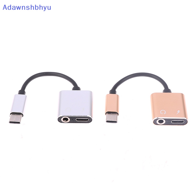 Adhyu 2in1 Type C Headphone Audio Splitter Adapter USB C Ke 3.5mm Charging Converter ID