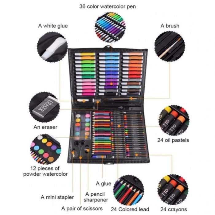 

Pensil Warna Alat Lukis 150 Pcs Crayon Set Anak - 150 Biru