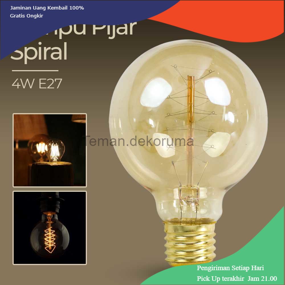 TD - LMP YNL Lampu Pijar Spiral Bohlam Edison 4W E27 - G80