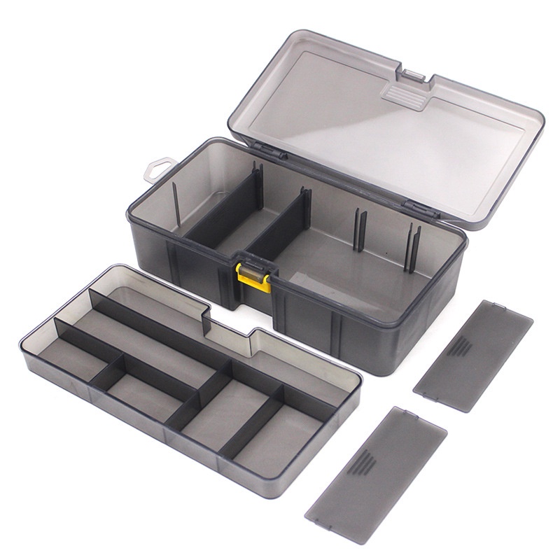 Fishing Tackle Box Lure Box Double Layer Tebal PP Umpan Aksesoris Tool Box Tackle Box Organizer Untuk Memancing