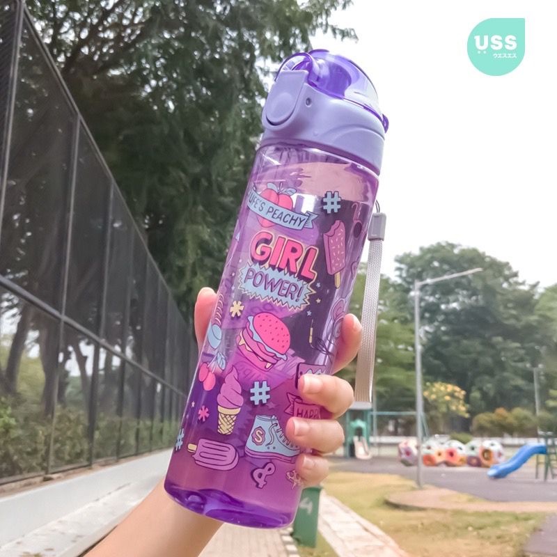 Botol Minum Smiggle Colorful Warna 600ml Motif Lucu Unik Bpa Free / Botol Minum Anak Smiggle Tali