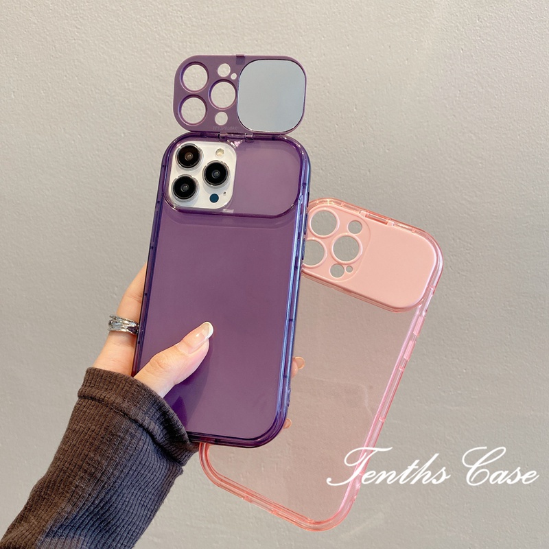 Casing Cermin Make Up Flip Untuk iPhone 11 Pro Max SE2020 X Xr7 8 6 6s Plus Soft Cover Warna Permen