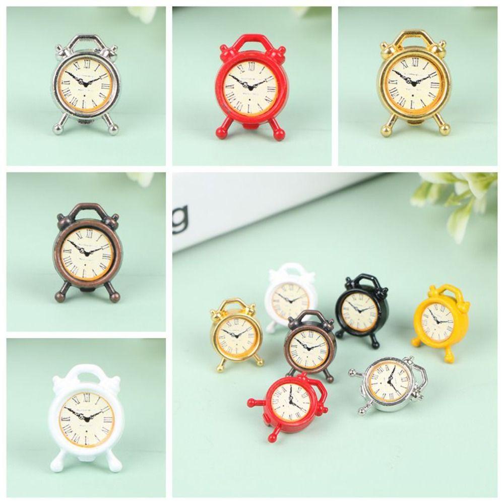 Needway Jam Weker Mini Boneka Ruang Tamu Aksesoris Rumah Boneka Miniatur Mainan 6warna Boneka Mini Diy Bjd Boneka Bjd Jam Weker Boneka Untuk Dekorasi Rumah