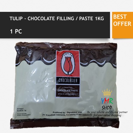 Tulip Dark Chocolate Filling 1Kg Pasta Selai Selay Coklat Isian Kue Roti Cokelat Sarapan