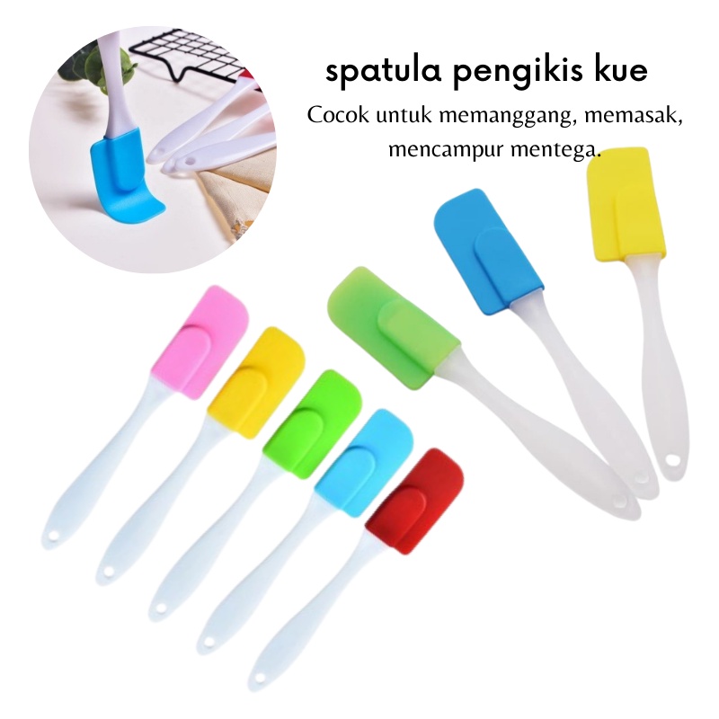 GOS - A112 - Spatula Pengikis Kue SIlicone Tahan Panas / Spatula Silikon / Pengaduk Kue Adonan