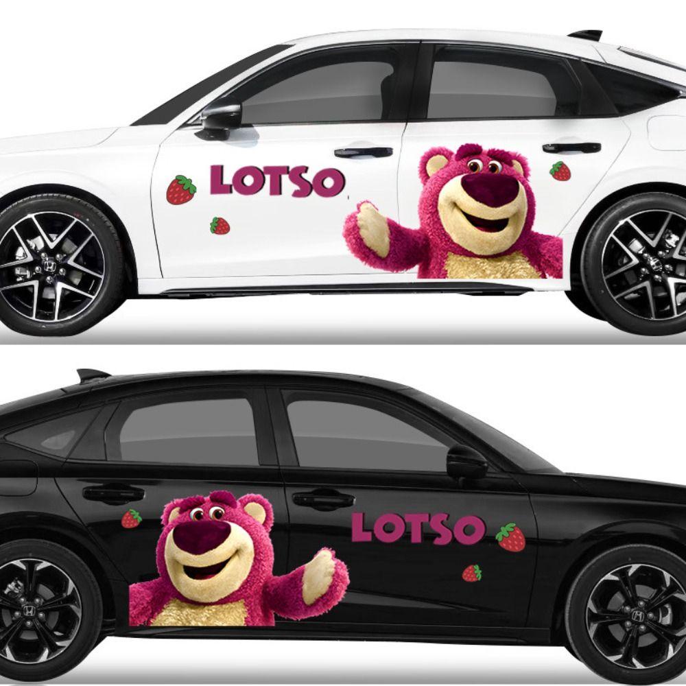 Lanfy Strawberry Bear Stiker Mobil Dekorasi Kartun Aksesoris Gadget Mobil Strawberry Bear Manyo Self Adhesive Strawberry Bear Car Decals Untuk Styling Mobil