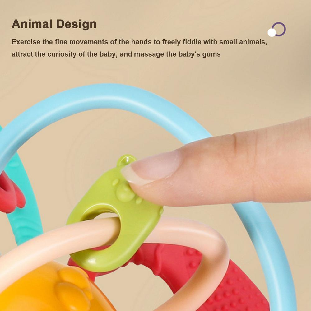 New Baby Hand Grasping Ball Baby Ringing Bell Gum Mainan Bisa Gigit Bayi Silicone Grip Training Toy