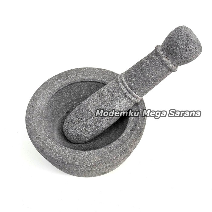 Lumpang Batu Asli Original Muntilan + Alu Lesung Batu 15 cm