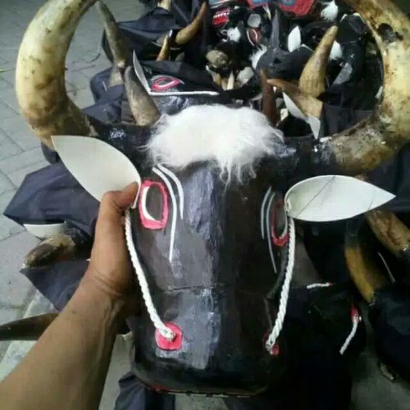Bantengan tanduk asli jaranan banteng jaranan / Barongn Bantengan Besar Dan Kecil / Mainan Tradision