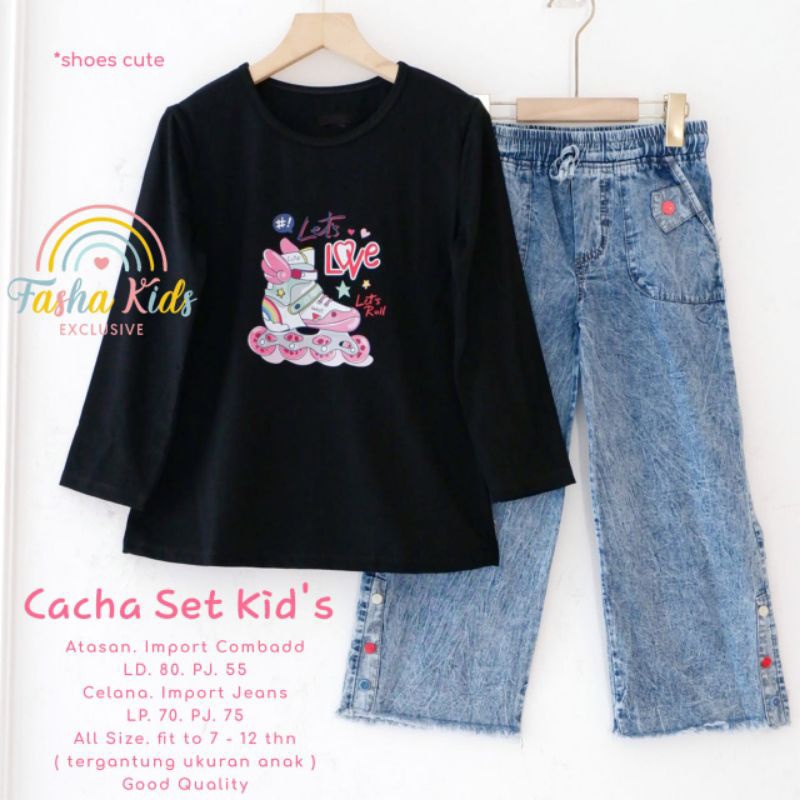 CACHA SET KIDS (7-12th) ORI FASHA KIDS | Setelan Anak Perempuan