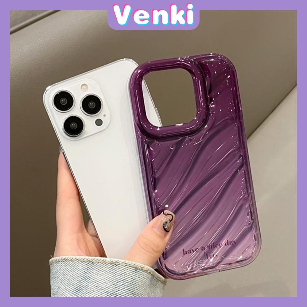 VENKI - Untuk iPhone 11 iPhone Case Laser Reflektif Bening Phone Case TPU Soft Shockproof Airbag Case Gradien Ungu Kompatibel dengan iPhone 14 Pro max 13 Pro max 12 Pro Max XR XS 7