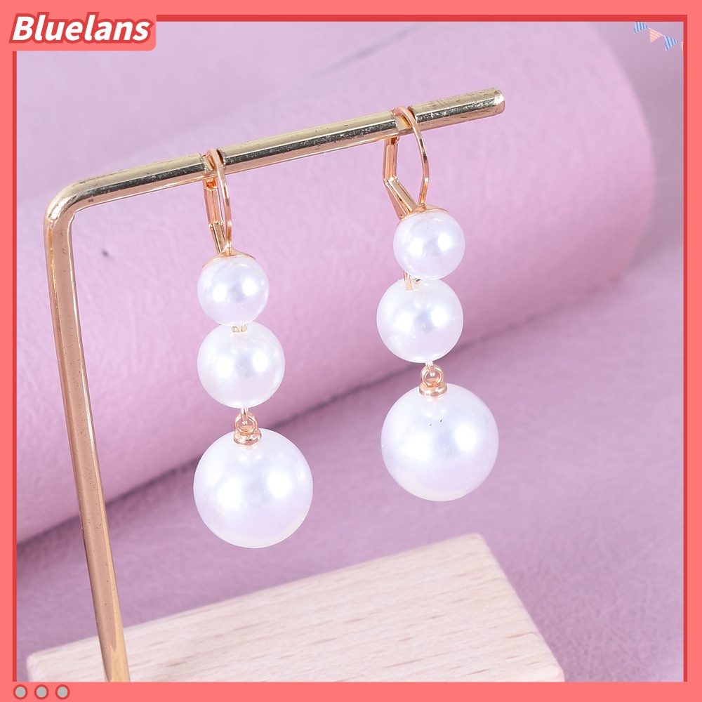 [BLS] Retro French Ball Pearl Earrings Femininitas Rumbai Panjang Selebriti Internet Mode Earrings Earrings