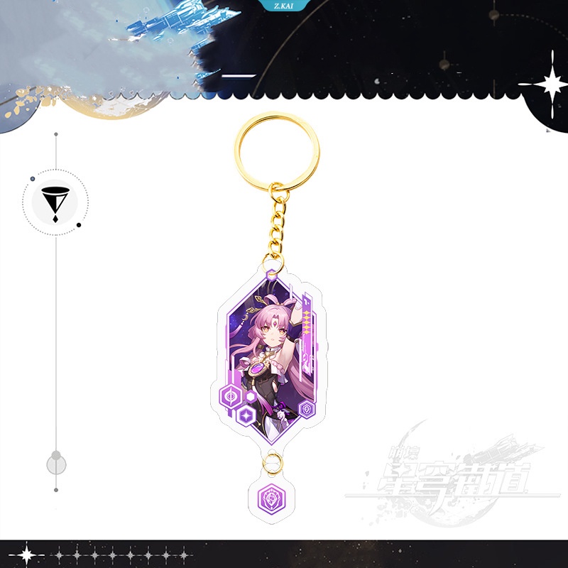 Anime Honkai Star Rai Dan Heng Maret 7th Murata Himeko Bronya Zaychik Kafka Blade Silver Wolf Pendant Gantungan Kunci Ransel Siswa Gold Keyring Charm Aksesoris [ZK]